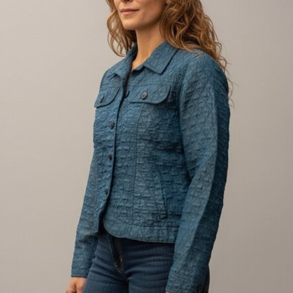 Coldwater Creek Jackets & Blazers - Coldwater Creek Crinkle Diamond Quilted Jacket